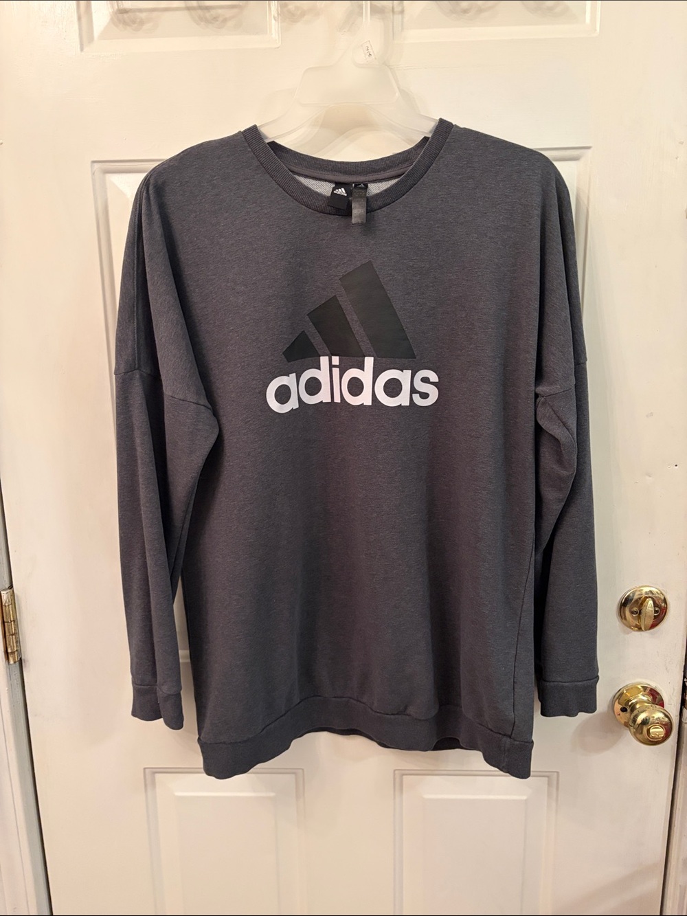 adidas Charcoal Gray Logo Pullover Sweatshirt